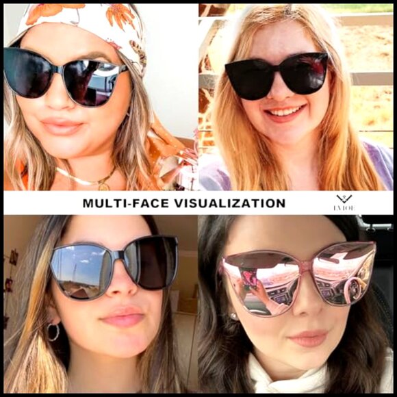 Polarized Sunglasses UV400 Protection Oversized Cat Eye Frame Retro main image 5